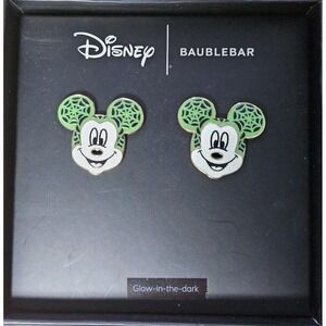 Baublebar Disney Halloween Glow in the Dark‎ Spiderweb Mickey Mouse Earrings
